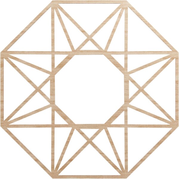 Ekena Millwork Guardian Wood Fretwork Pierced Ceiling Medallion, Alder, 40"OD x 15 1/2"ID x 3/8"T CMWP40X40X0375GDAL - main